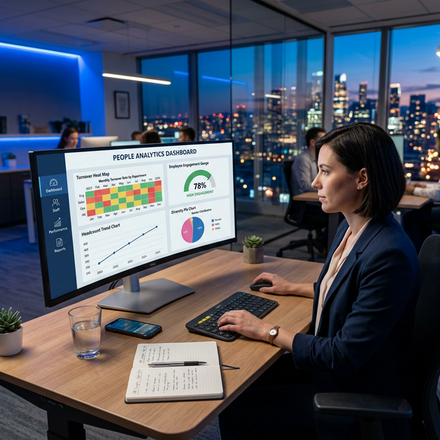 Analytics dashboard showing workforce insights